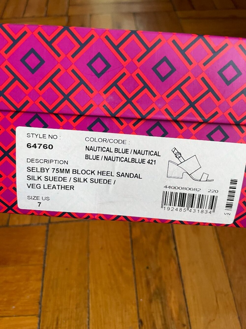 Tory Burch Women's Leather Selby Block-Heel Sandals 7 - Picture 9 of 10